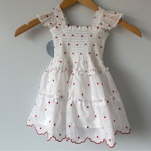 NWT Hill House Home THE TINY ELLIE NAP DRESS Cherry Organza Dot | Sz 2Y